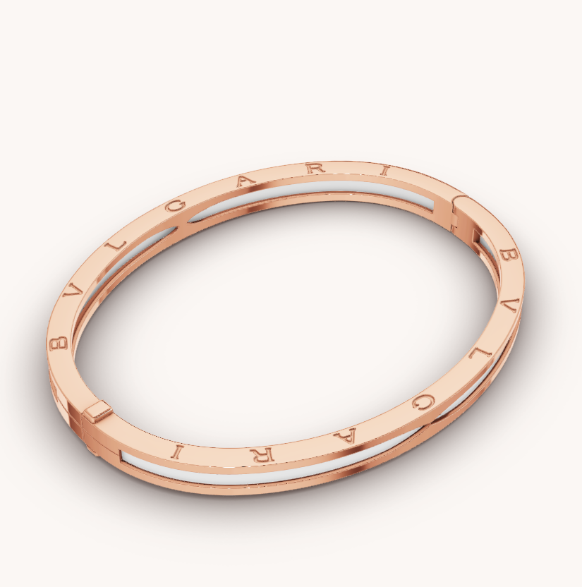 [Angela Jewellery]ZERO 1 PINK GOLD WITH WHITE CERAMIC BRACELET