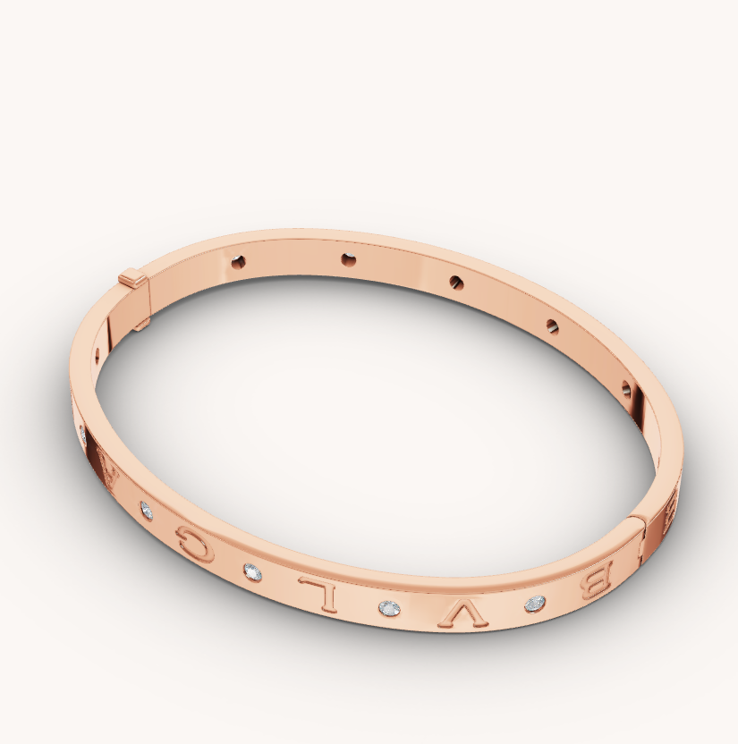 [Angela Jewellery]ZERO 1 PINK GOLD 12 DIAMONDS BRACELET