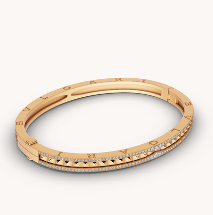 [Angela Jewellery]ZERO 1 SPIRAL AND PAVED DIAMOND GOLD BRACELET