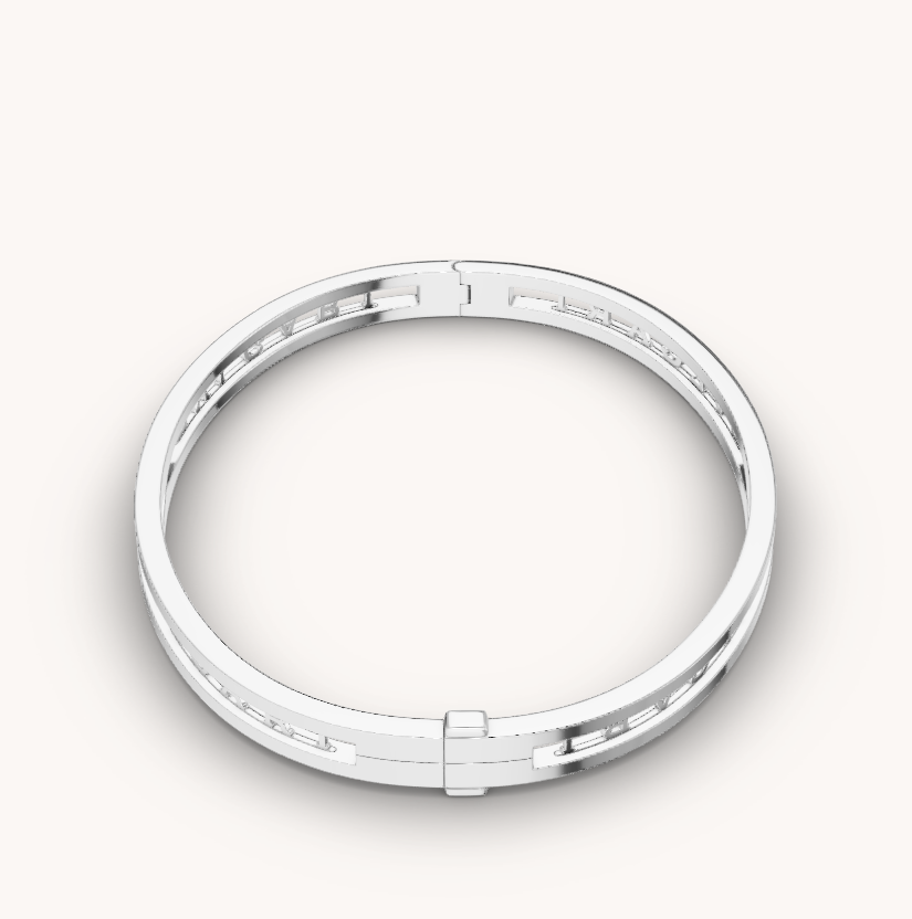 [Angela Jewellery]ZERO 1 SPIRAL LOGO SILVER BRACELET