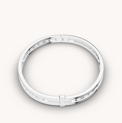 [Angela Jewellery]ZERO 1 SPIRAL LOGO SILVER BRACELET