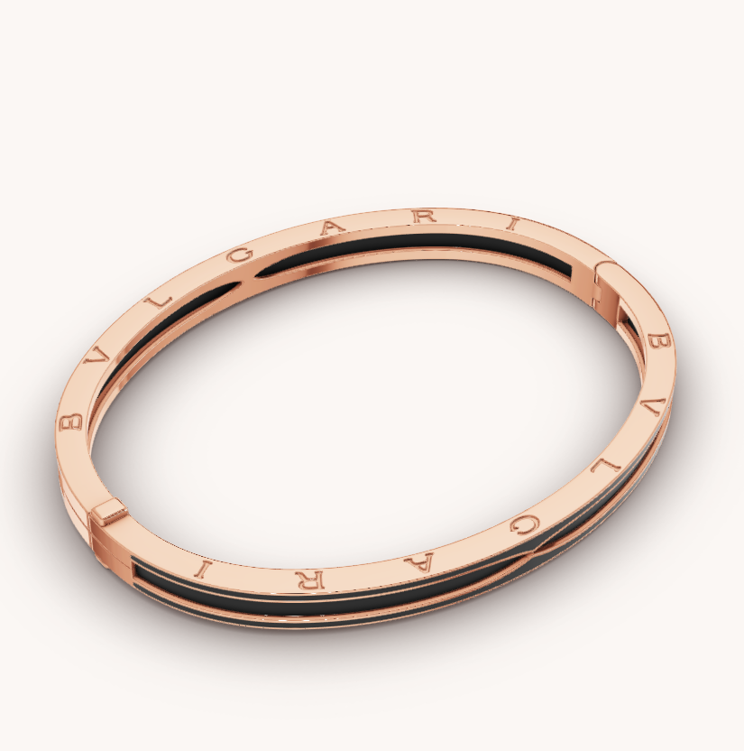 [Angela Jewellery]ZERO 1 PINK GOLD WITH MATTE BLACK CERAMIC BRACELET