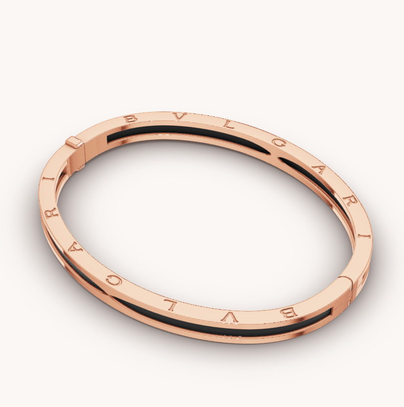 [Angela Jewellery]ZERO 1 PINK GOLD WITH BLACK CERAMIC BRACELET