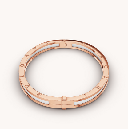[Angela Jewellery]ZERO 1 PINK GOLD WITH WHITE CERAMIC BRACELET