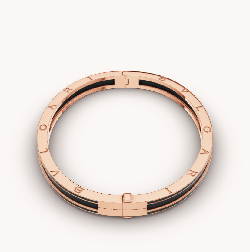 [Angela Jewellery]ZERO 1 PINK GOLD WITH MATTE BLACK CERAMIC BRACELET