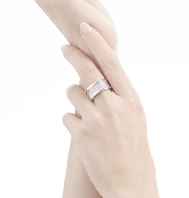 [Angela Jewellery]ZERO 1 WITH PAVED DIAMONDS ON THE SPIRAL RING