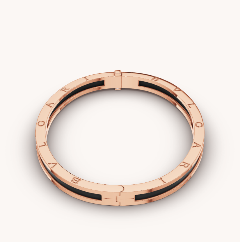 [Angela Jewellery]ZERO 1 PINK GOLD WITH BLACK CERAMIC BRACELET