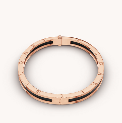 [Angela Jewellery]ZERO 1 PINK GOLD WITH BLACK CERAMIC BRACELET