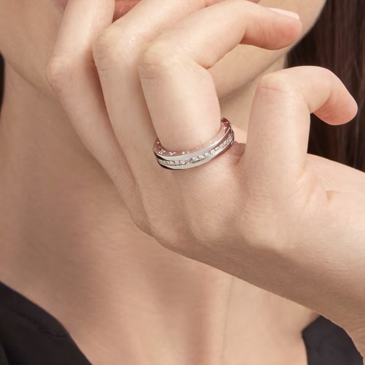 [Angela Jewellery]ZERO 1 ONE-BAND PAVED DIAMONDS ON THE SPIRAL RING