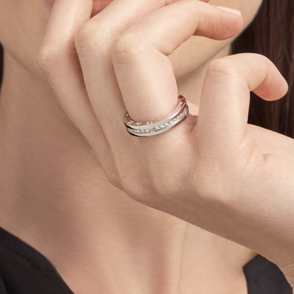 [Angela Jewellery]ZERO 1 ONE-BAND PAVED DIAMONDS ON THE SPIRAL RING