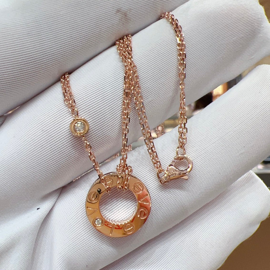 [Angela Jewellery]LOVE NECKLACE 16MM 2 DIAMONDS