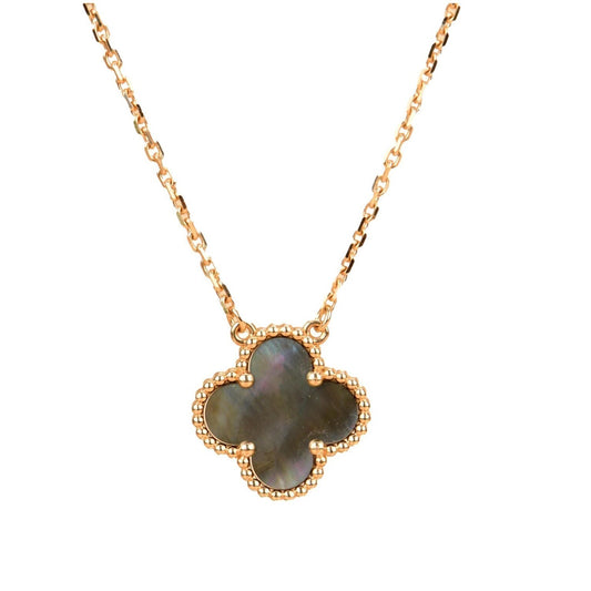 [Angela Jewellery]CLOVER 15MM  GRAY MOTHER OF PEARL NECKLACE