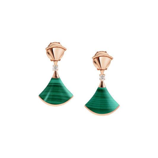 [Angela Jewellery]DREAM MALACHITE PINK GOLD EARRINGS