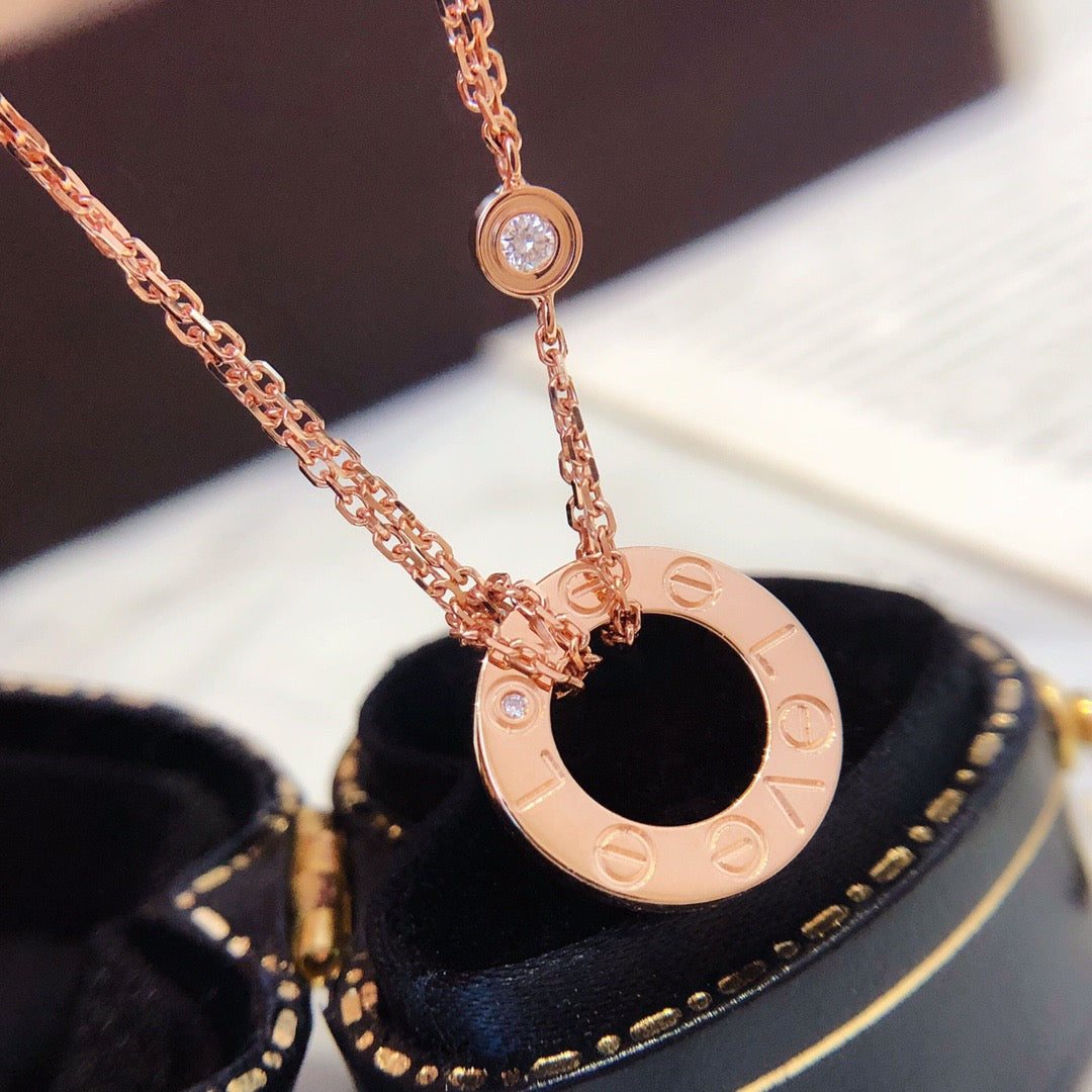 [Angela Jewellery]LOVE NECKLACE 16MM 2 DIAMONDS