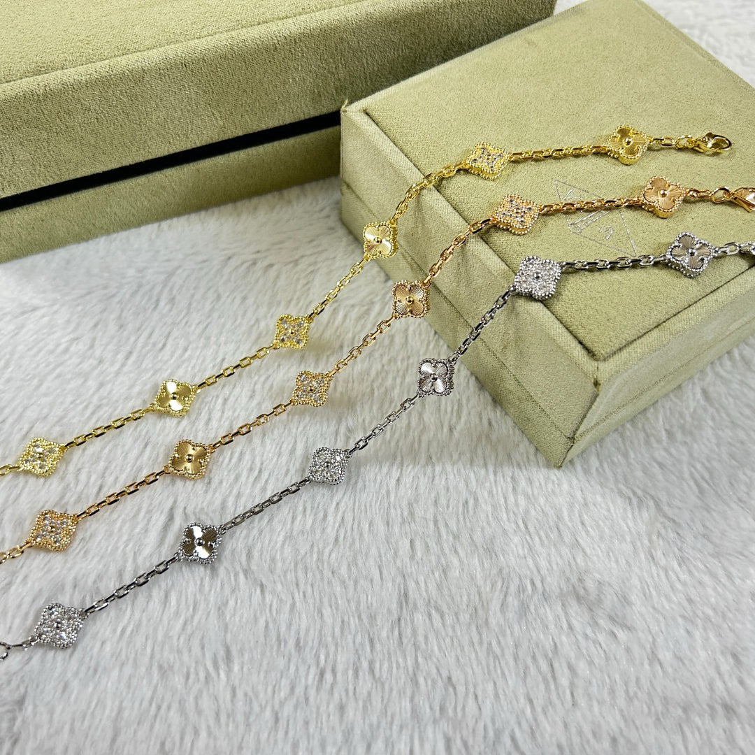[Angela Jewellery]CLOVER 6 MOTIF DIAMOND LASER BRACELET
