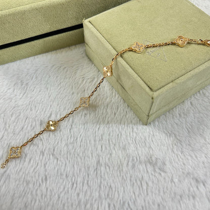 [Angela Jewellery]CLOVER 6 MOTIF DIAMOND LASER BRACELET