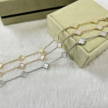 [Angela Jewellery]CLOVER 6 MOTIF WHITE MOP BRACELET