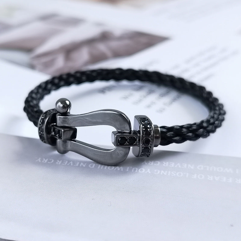 [Angela Jewellery]FORCE LARGE SERIES HORSESHOE BLACK SAMURAI BRACELET