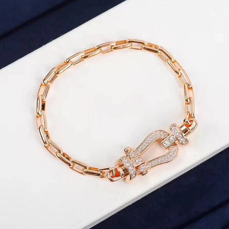 [Angela Jewellery]FORCE LARGE HORSESHOE CLASP  METAL BRACELET