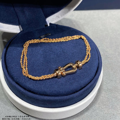 [Angela Jewellery]FORCE SMALL HORSESHOE  DIAMOND CHAIN ROPE BRACELET