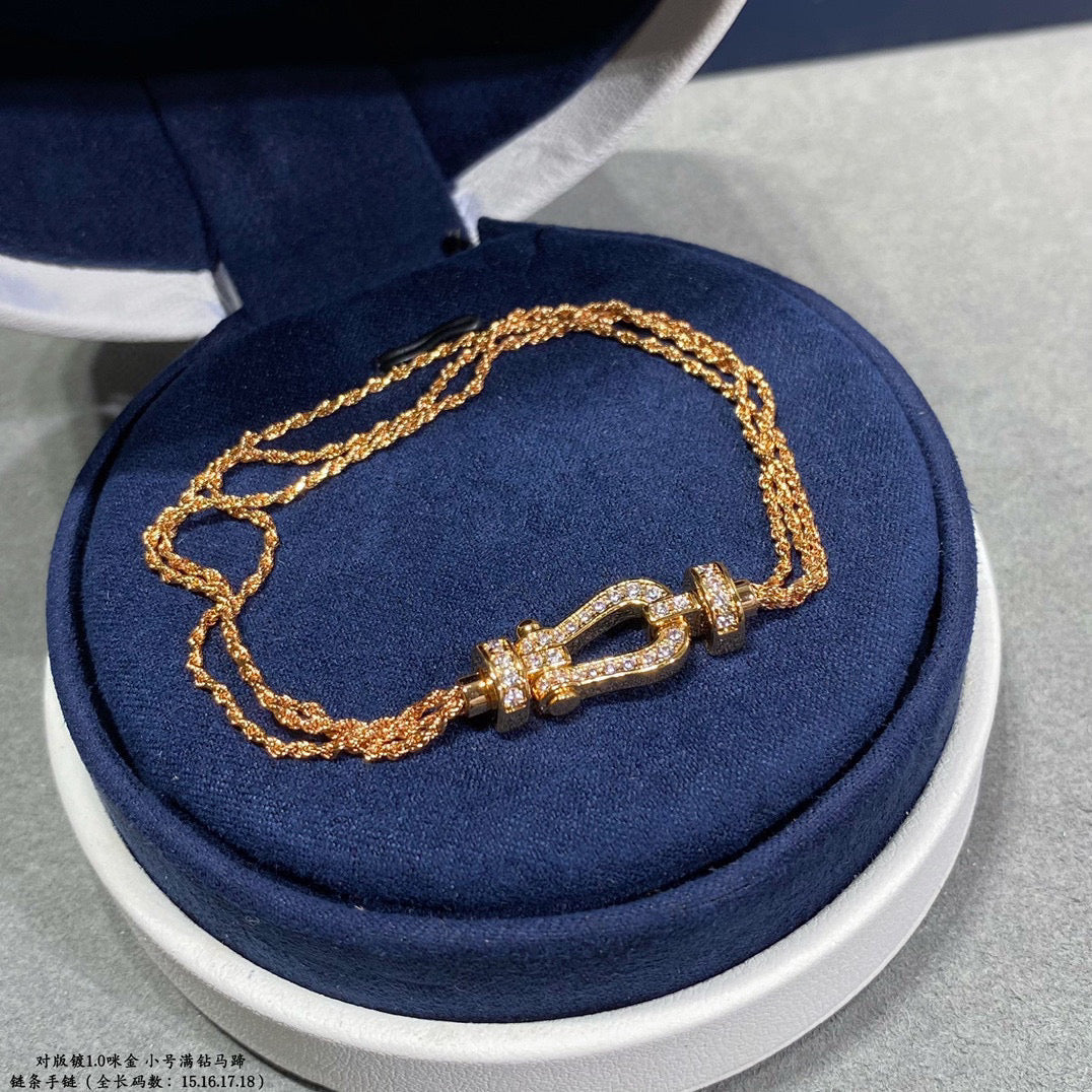 [Angela Jewellery]FORCE SMALL HORSESHOE  DIAMOND CHAIN ROPE BRACELET