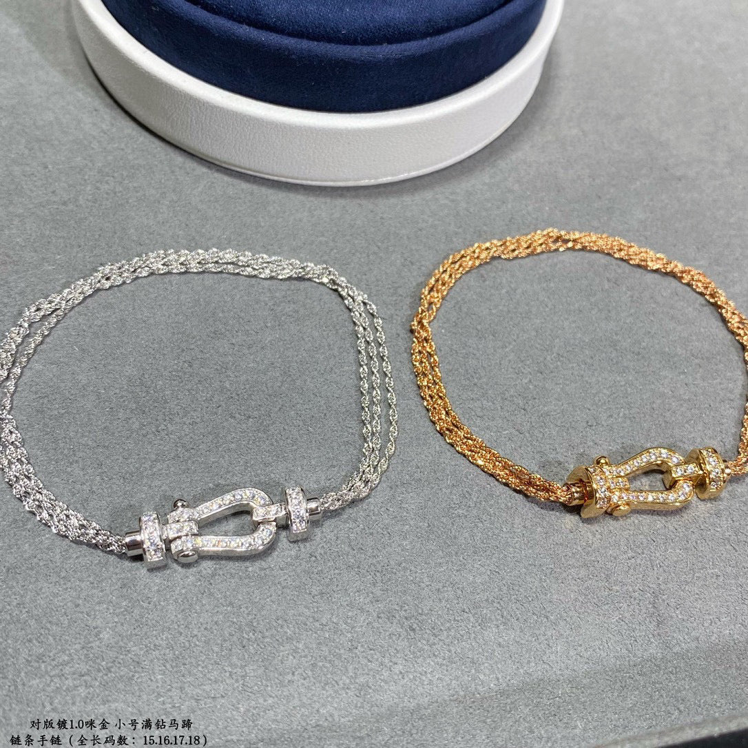 [Angela Jewellery]FORCE SMALL HORSESHOE  DIAMOND CHAIN ROPE BRACELET