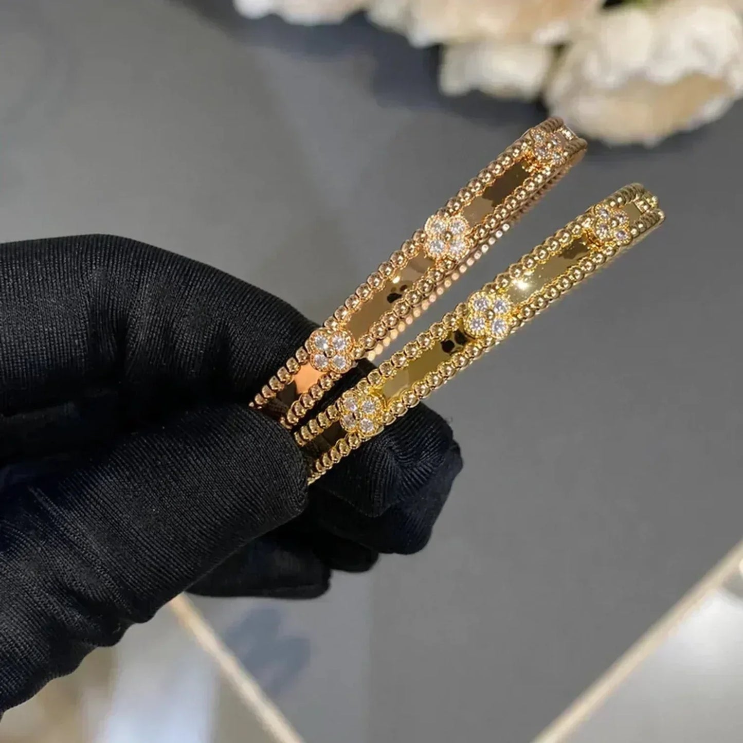 [Angela Jewellery]CLOVER BRACELET 4MM DIAMONDS