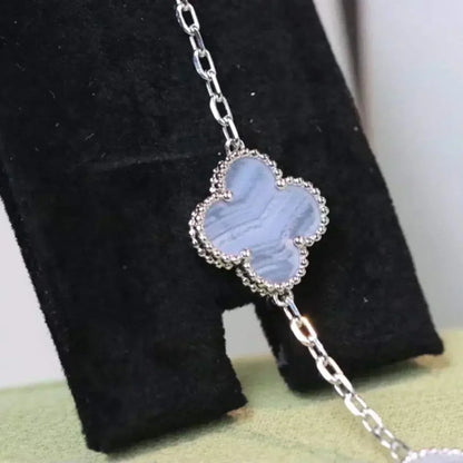 [Angela Jewellery]CLOVER  5 MOTIF PURPLE CHALCEDONY BRACELET SILVER