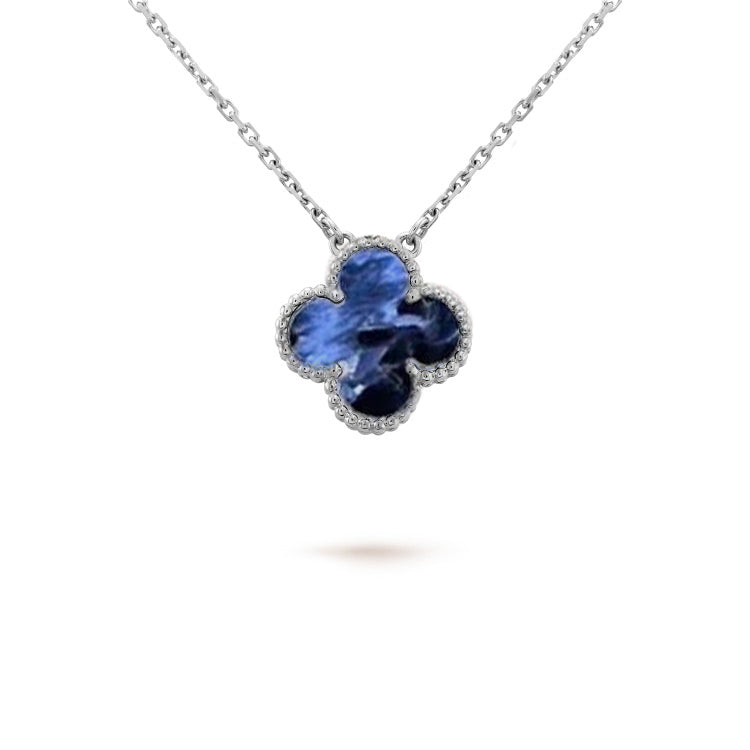[Angela Jewellery]CLOVER 15MM PIETERSITE NECKLACE SILVER