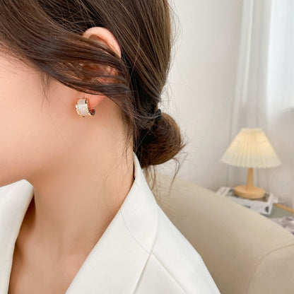 [Angela Jewellery]ZERO 1 DIAMOND PAVED EARRINGS