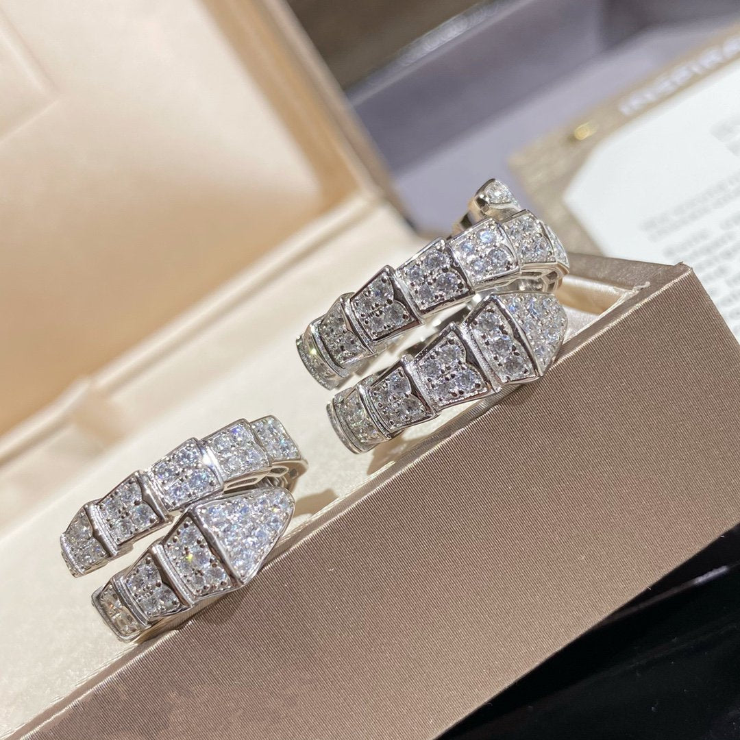 [Angela Jewellery]SERPENTI DOUBLE RING SILVER DIAMOND PAVED