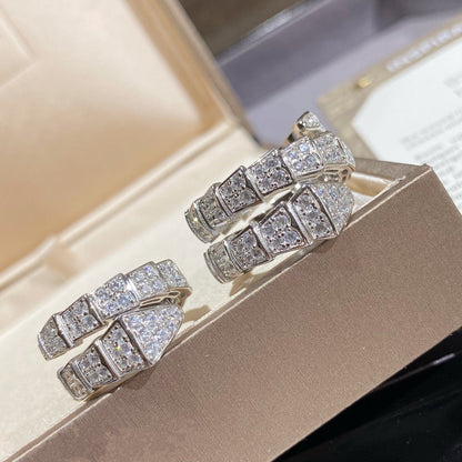 [Angela Jewellery]SERPENTI DOUBLE RING SILVER DIAMOND PAVED