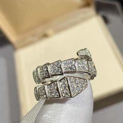 [Angela Jewellery]SERPENTI DOUBLE RING SILVER DIAMOND PAVED