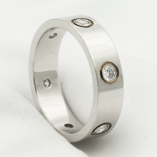 [Angela Jewellery]LOVE RING 5.5MM 6 DIAMONDS SILVER