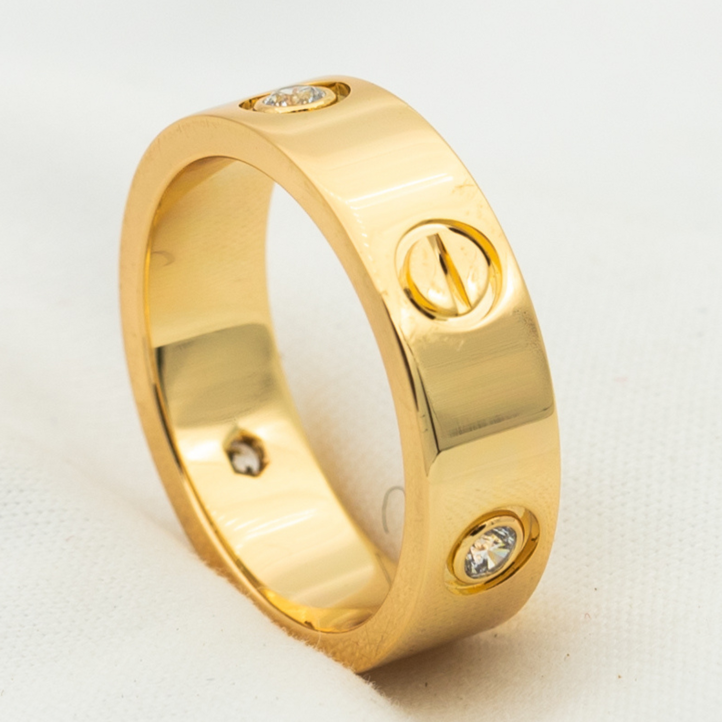 [Angela Jewellery]LOVE RING 5.5MM 3 DIAMONDS PINK GOLD