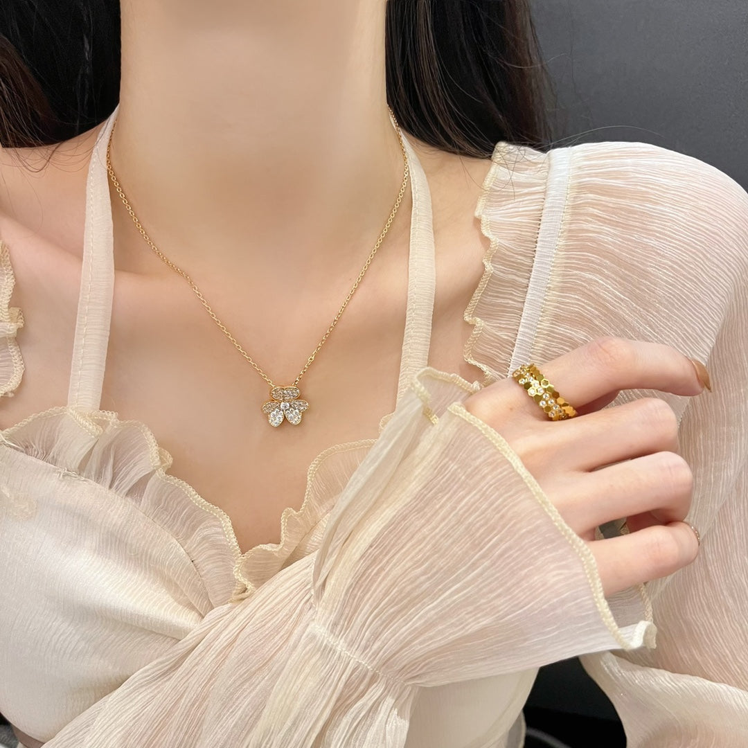 [Angela Jewellery]FLOWER DIAMOND NECKLACE