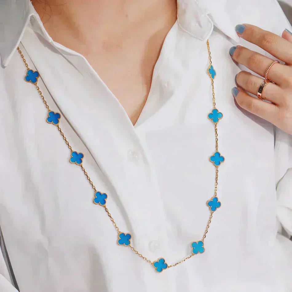 [Angela Jewellery]CLOVER 20 MOTIFS TURQUOISE GOLD