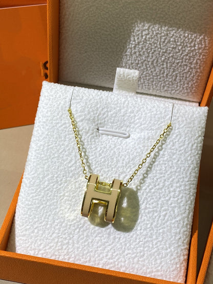 [Angela Jewellery]HM CLIC YELLOW ENAMEL GOLD NECKLACE