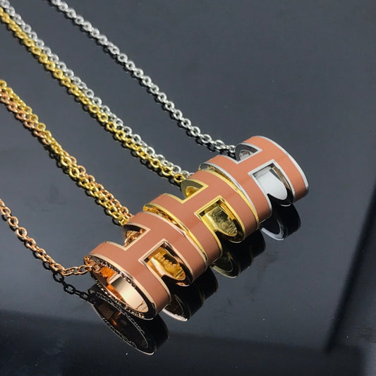 [Angela Jewellery]H NECKLACE BROWN
