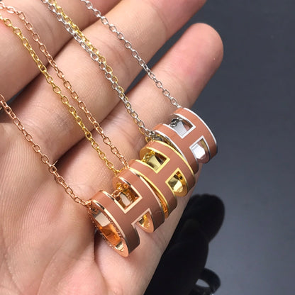 [Angela Jewellery]H NECKLACE BROWN