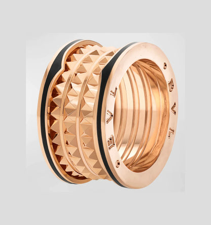 [Angela Jewellery]ZERO 1 ROCK BLACK CERAMIC PINK GOLD LARGE MODEL