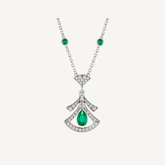 [Angela Jewellery]DREAM NECKLACE MALACHITE DIAMOND SILVER