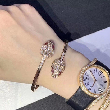 [Angela Jewellery]SERPENTI BRACELET PINK GOLD DIAMOND DOUBLE SNAKE