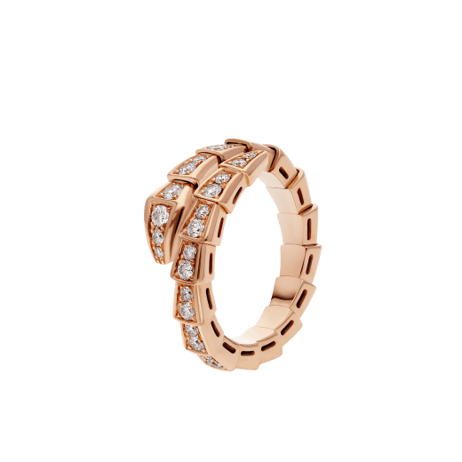[Angela Jewellery]SERPENTI RING PINK GOLD DIAMOND PAVED 4MM