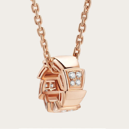 [Angela Jewellery]SERPENTI PEDANT DIAMOND PINK GOLD NECKLACE