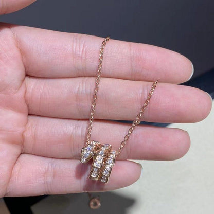 [Angela Jewellery]SERPENTI PINK GOLD NECKLACE DOUBLE RING DIAMOND