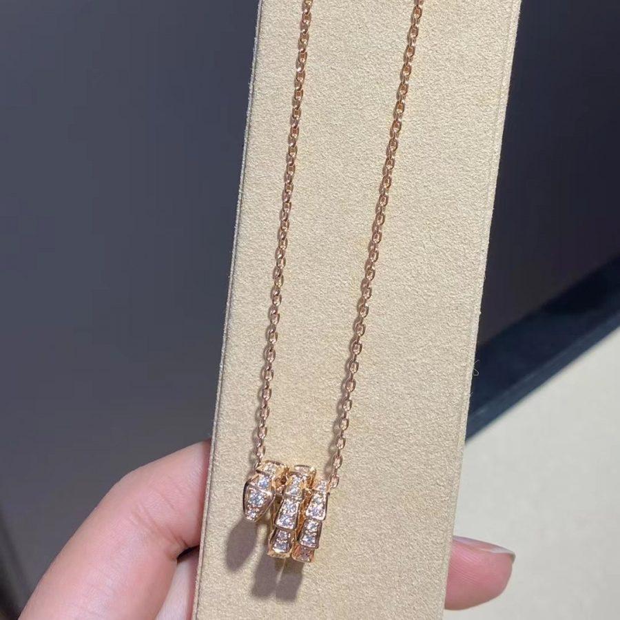 [Angela Jewellery]SERPENTI PINK GOLD NECKLACE DOUBLE RING DIAMOND