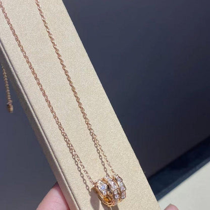 [Angela Jewellery]SERPENTI PINK GOLD NECKLACE DOUBLE RING DIAMOND