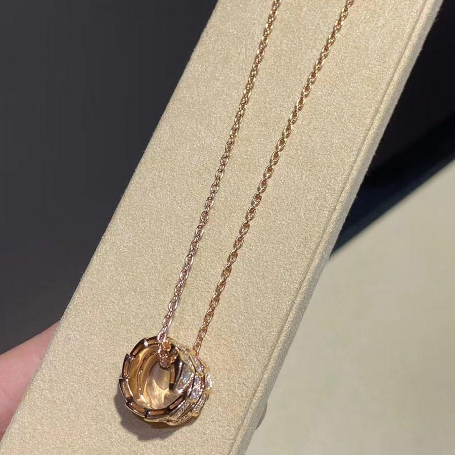 [Angela Jewellery]SERPENTI PINK GOLD NECKLACE DOUBLE RING DIAMOND