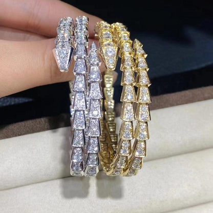 [Angela Jewellery]SERPENTI BRACELET GOLD DIAMOND DOUBLE ROW